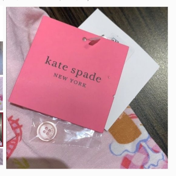 Kate Spade Picnic Printed Pink PJ Pajama Top S nwt - Picture 8 of 10